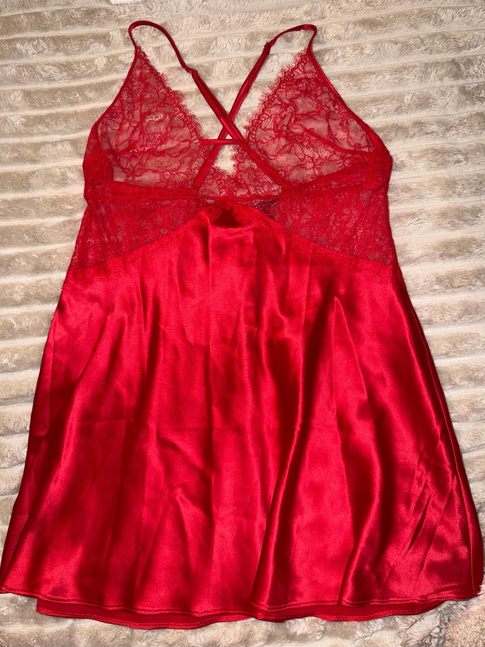 Lace & Satin Chemise Nightdress - Red from Victoria’s Secret Size Medium